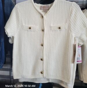 Short Sleeve Textured Knitted Cardigan Sweater